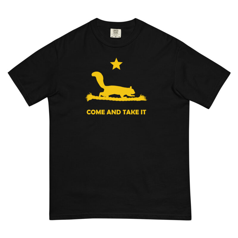 Squirrel (Come and Take it) Yellow Text – Shirt - Image 2