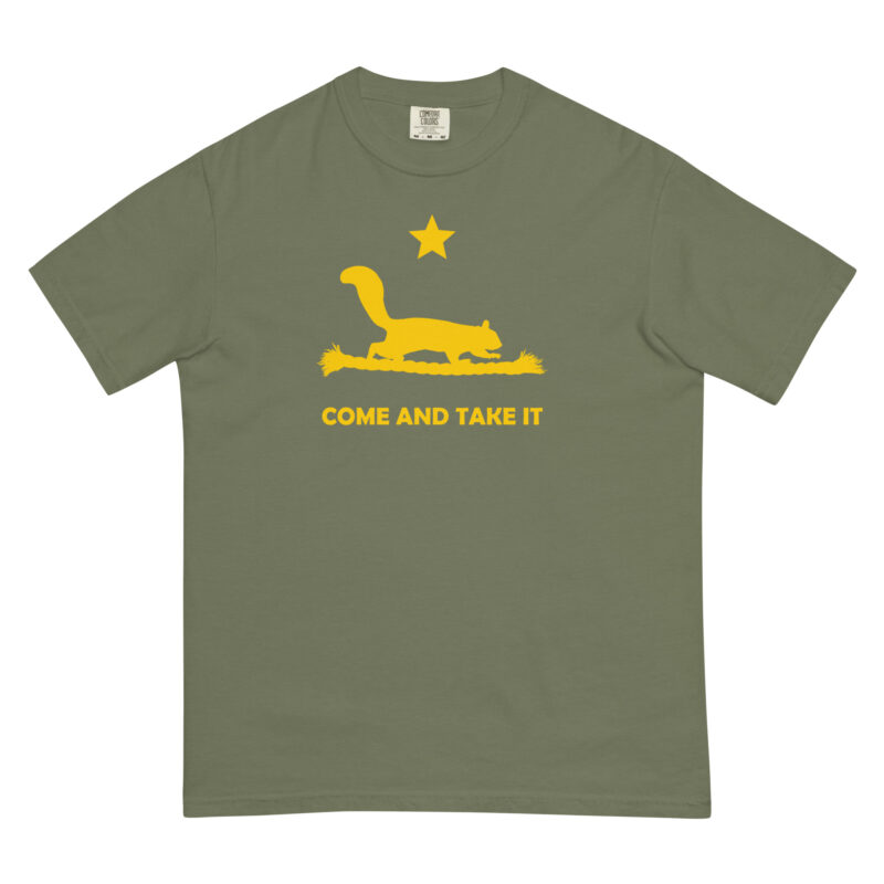 Squirrel (Come and Take it) Yellow Text – Shirt - Image 3